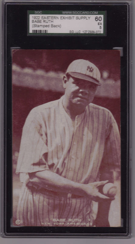 1922 Babe Ruth Exhibit Card