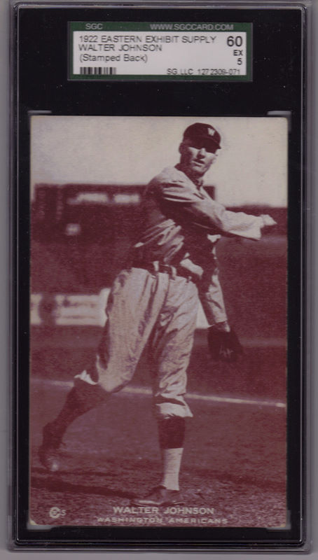 1922 Walter Johnson Exhibit Card