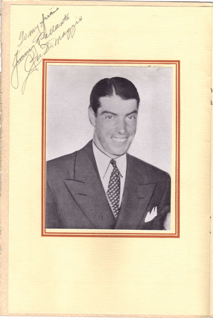 Joe DiMaggio Signed Program Joe DiMaggio Signed Program