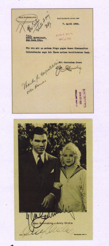 Max Schmeling Autograph