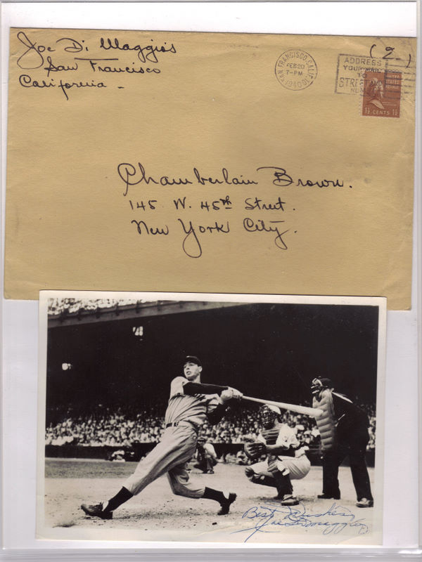 Joe DiMaggio Vintage Autograph Joe DiMaggio Vintage Autograph