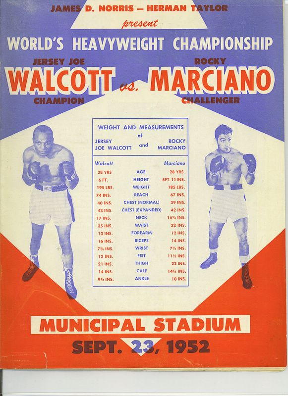 *SOLD* Walcott vs Marciano Program