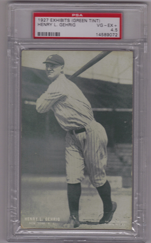 1927 Exhibits Lou Gehrig Card