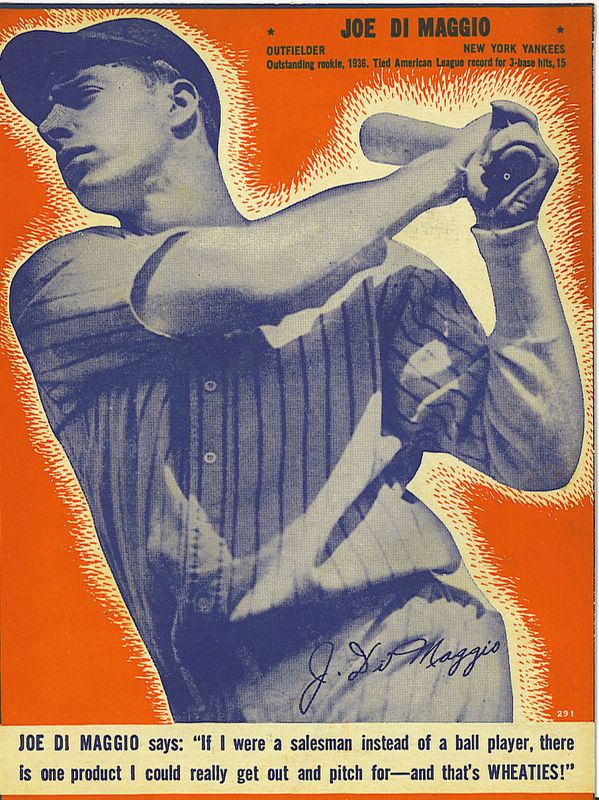 *SOLD* 1937 Joe DiMaggio Wheaties Series 7