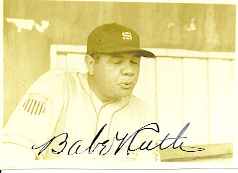 Babe Ruth 1934 Tour Autographed Shapshot   *SOLD*