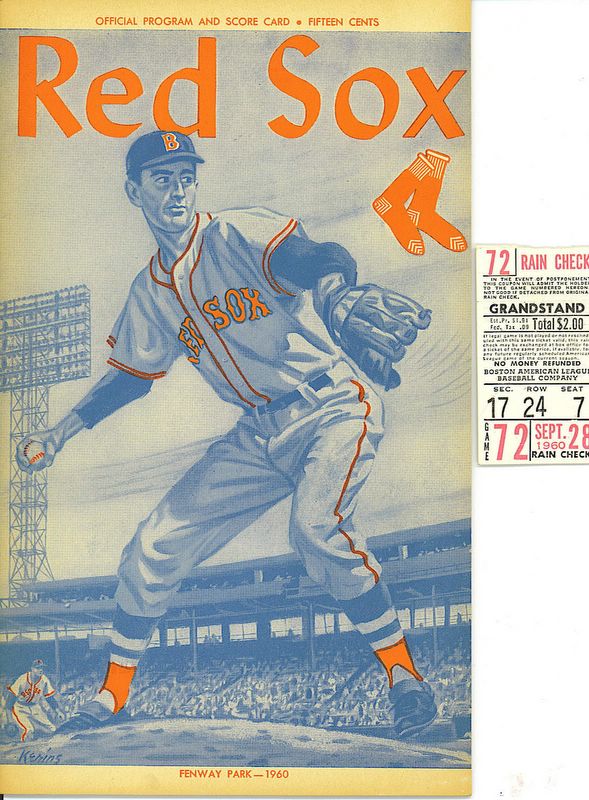 *SOLD* Ted Williams Program and Ticket Stub-last game