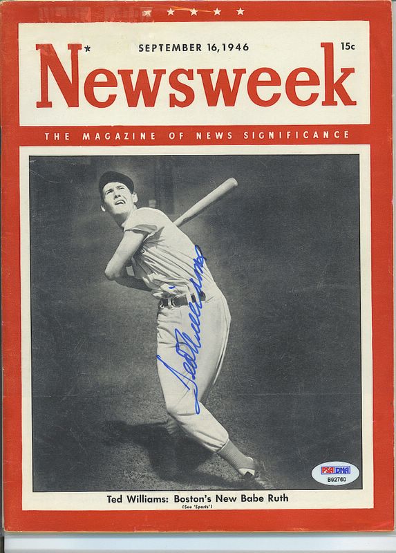 *SOLD*  Newsweek  Ted Williams