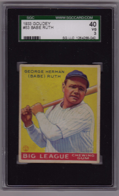 Babe Ruth Goudey Baseball Card
