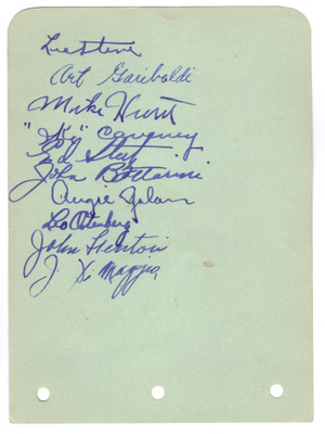 DiMaggio Signed SF Seals Album Page*SOLD* DiMaggio Signed SF Seals Album Page*SOLD*