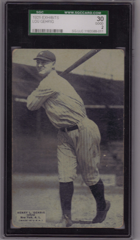 Lou Gehrig Exhibits Card