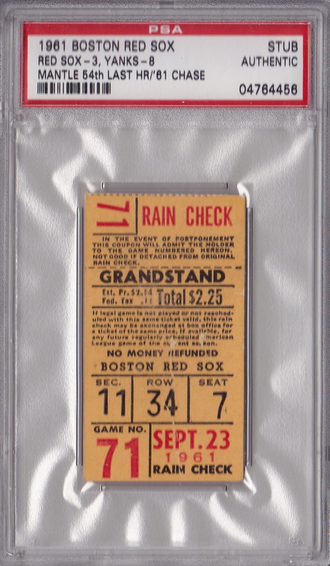 Mickey Mantle Home Run Ticket Mickey Mantle Home Run Ticket