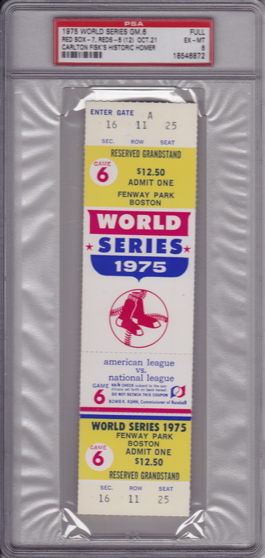 1975 World Series Full Ticket 1975 World Series Full Ticket