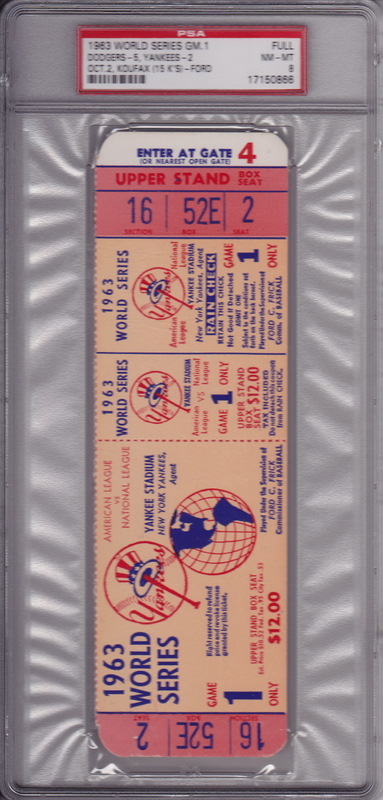 1963 World Series Ticket*SOLD* 1963 World Series Ticket*SOLD*