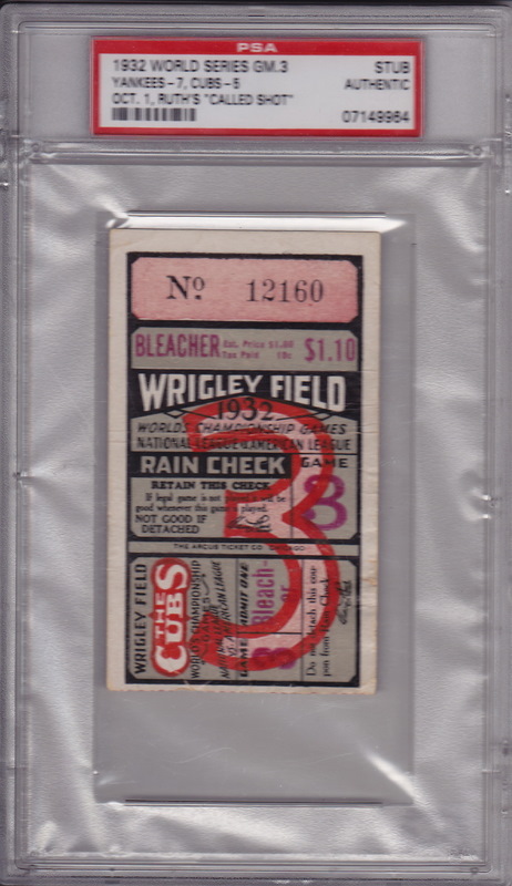 1932 Called Shot Ticket
