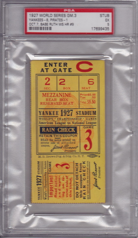 1927 World Series Ticket Stub