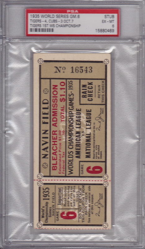 1935 World Series Game 6 Ticket 1935 World Series Game 6 Ticket