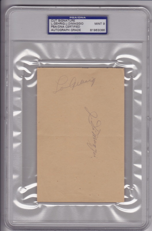 Lou Gehrig/Joe DiMaggio Autograph