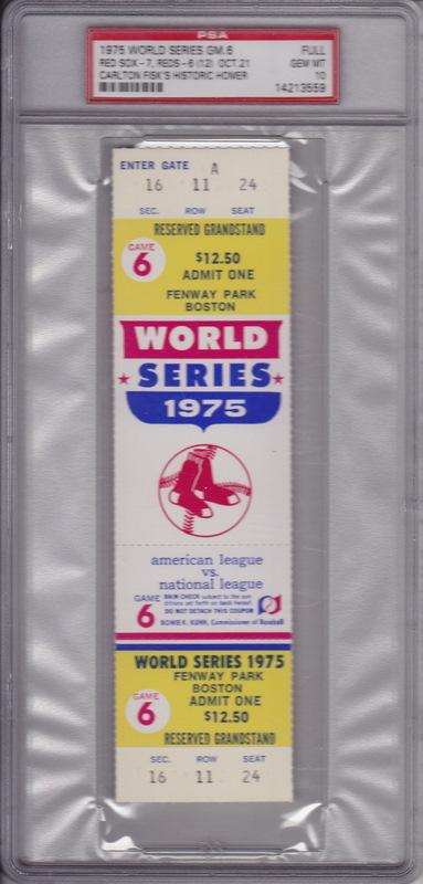 1975 World Series GM 6 Ticket 1975 World Series GM 6 Ticket