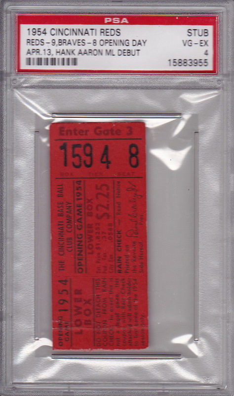 Hank Aaron MLB Debut Ticket Stub