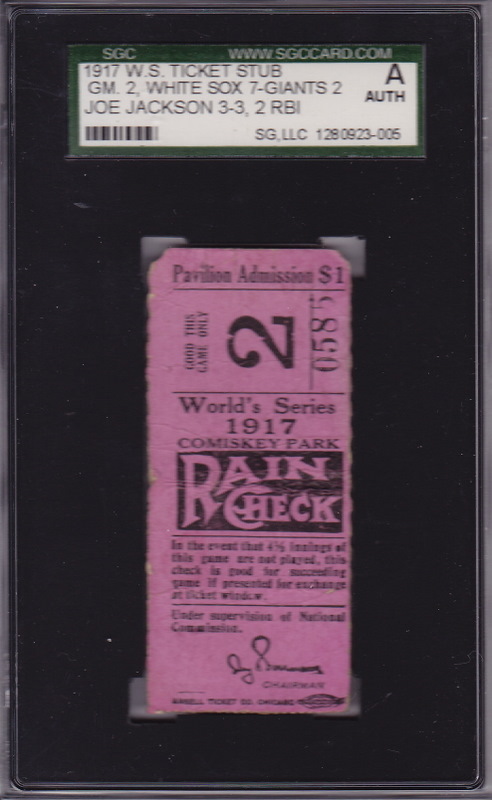 1917 World Series Ticket Stub