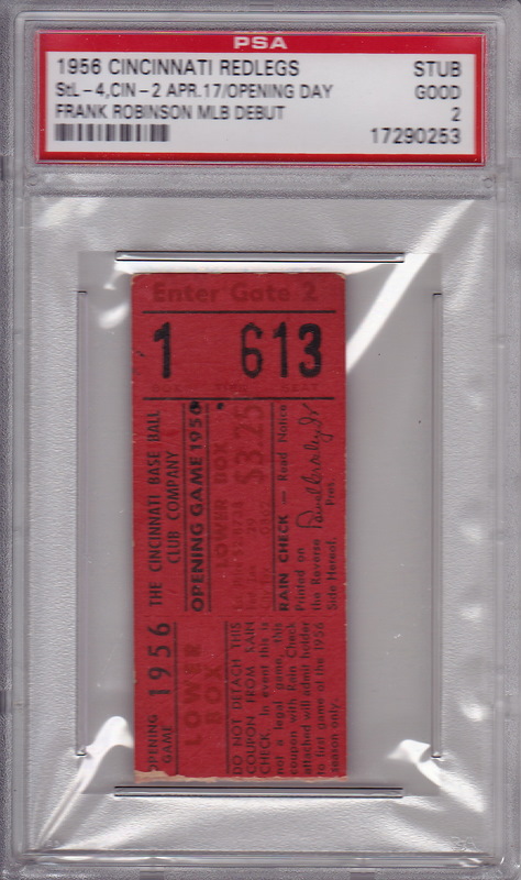 Frank Robinson MLB Debut Ticket Stub