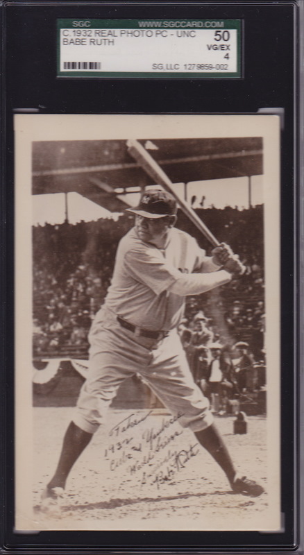 Babe Ruth Real Photo PC Babe Ruth Real Photo PC