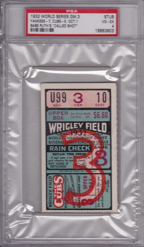 Babe Ruth's Called Shot Ticket
