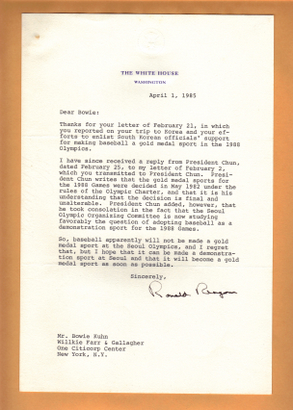 President Ronald Reagan Autographed Letter