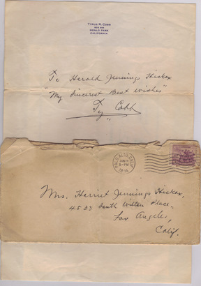 Ty Cobb Autograph*SOLD* Ty Cobb Autograph*SOLD*