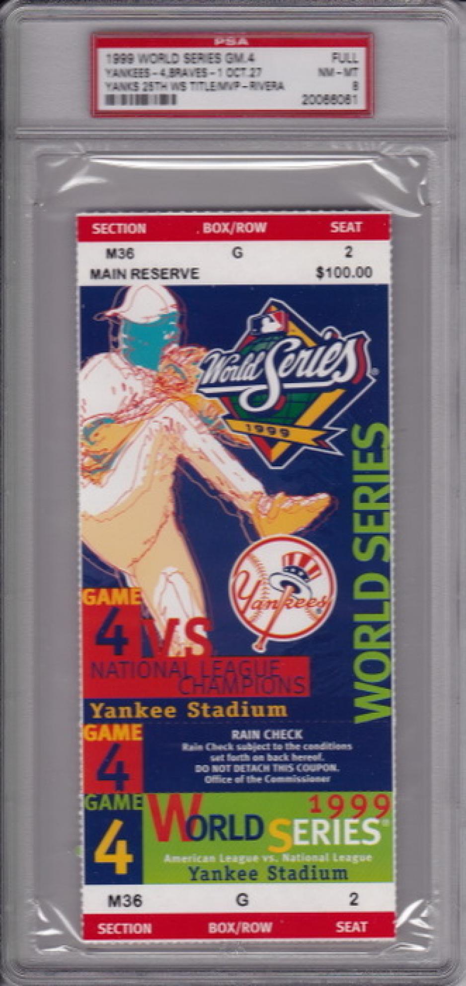 1999 World Series GM 4 Full Ticket