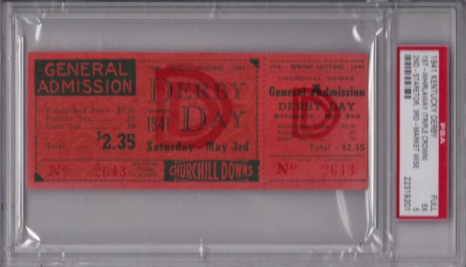 1941 Kentucky Derby Full Ticket SOLD